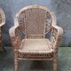 Peacock rattan garden set with bench and armchair