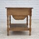 1970s, Scandinavian side table with drawers, solid oak wood, rattan.