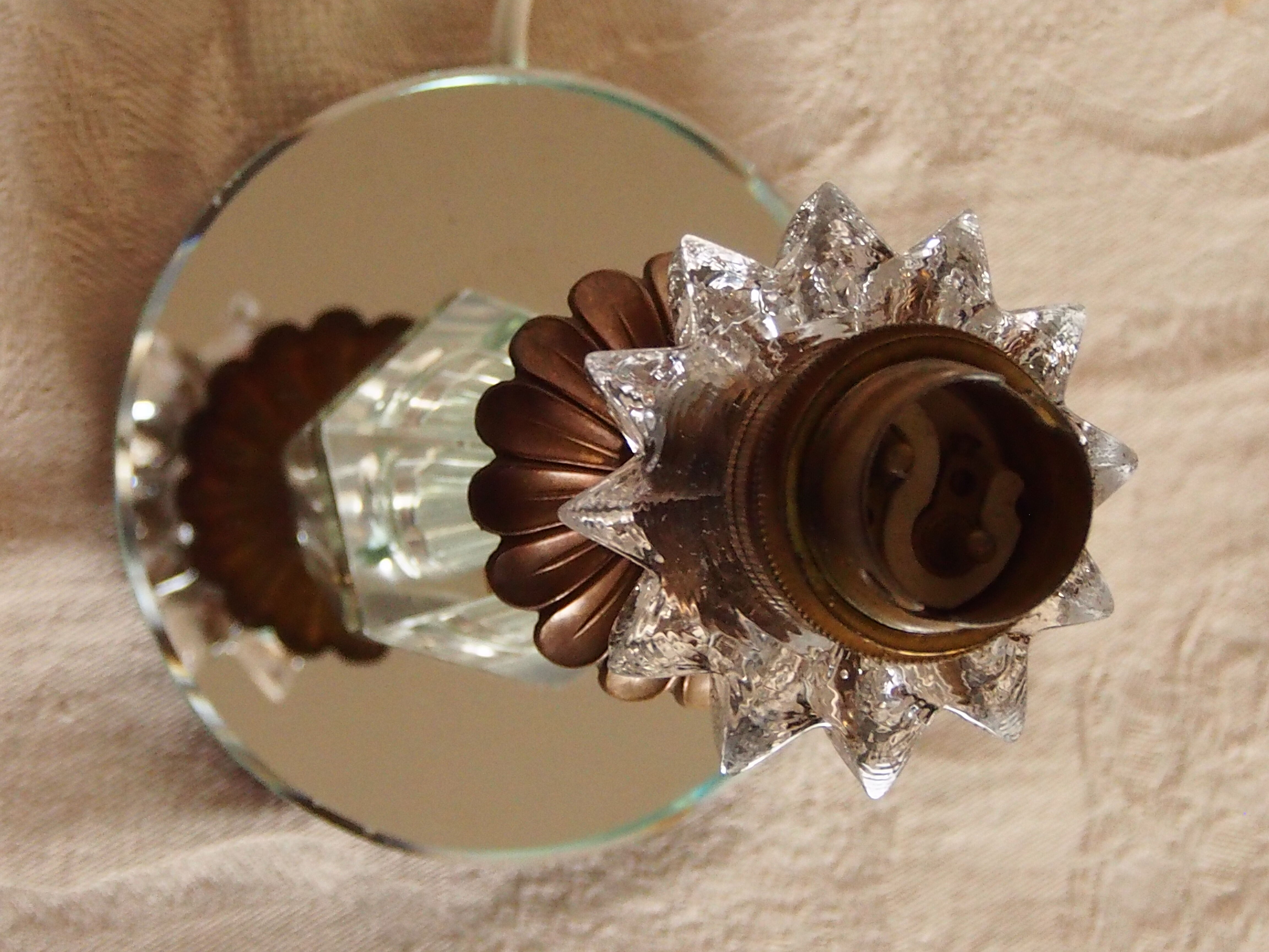 Pied de lampe en verre