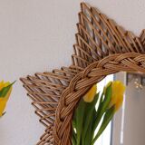 Vintage mirror rattan sun