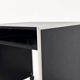 Vintage black computer desk on wheels with an aluminium edge.