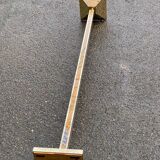 Square Art Deco vintage halogen floor lamp in gilded brass