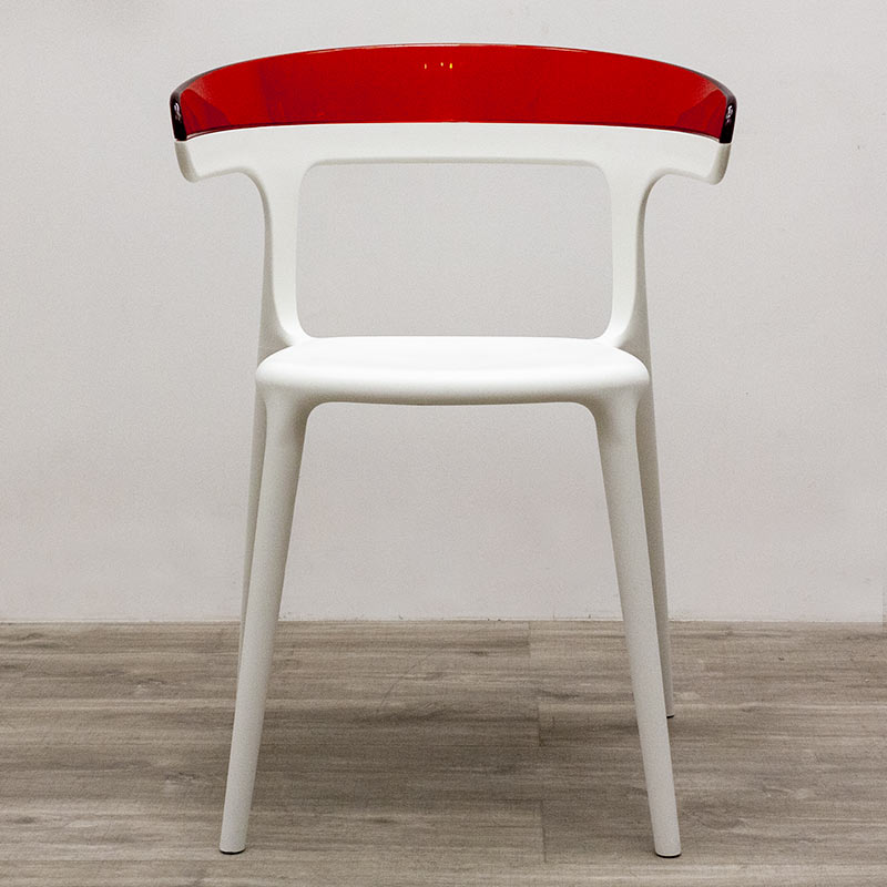 Chair from Papatya in white and red plastic
