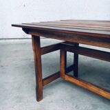 Patinated Wood Garden Table, 1970s