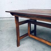 Patinated Wood Garden Table, 1970s