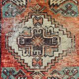Small Vintage Turkish Rug 82x53 cm, Short Runner, Tribal, Shabby, Mini Carpet