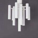 Space age ceiling lamp in white metal by temde, 1970s