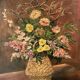 Huile sur toile, bouquet d'automne