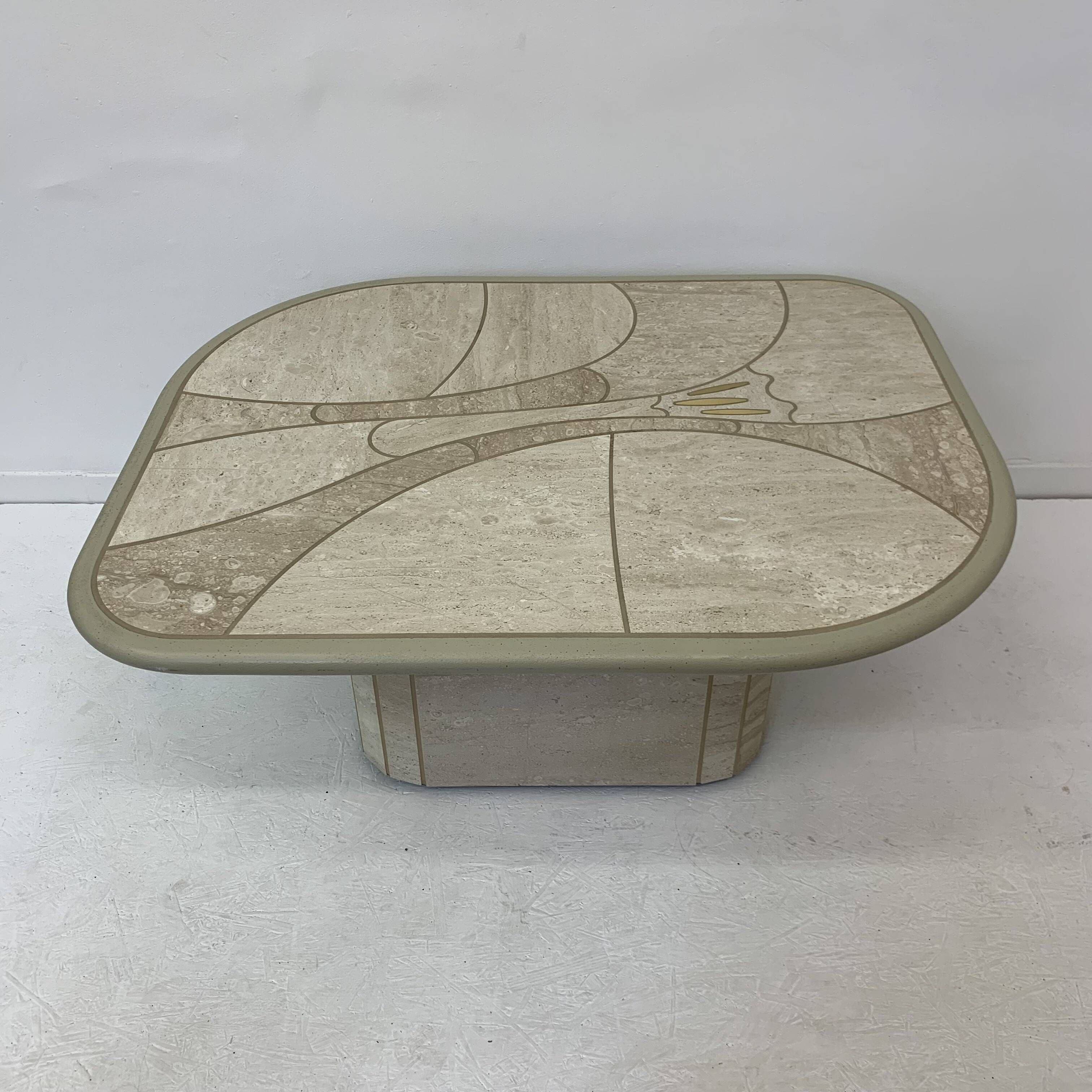 Mid-century design travertine coffee table, 1970’s