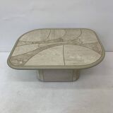 Table basse en travertin design milieu du siècle, années 1970