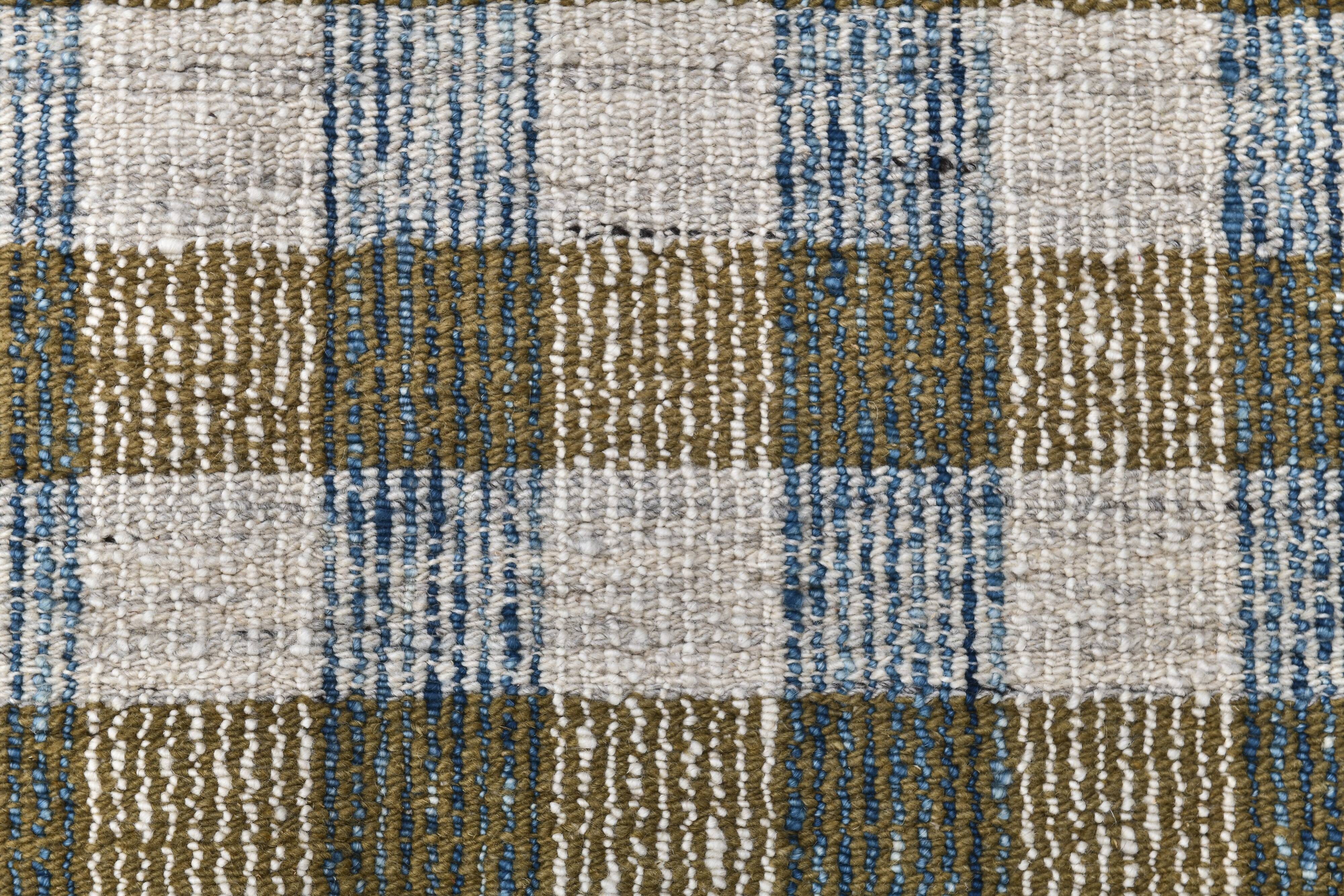290x190 cm indigo blue mustard kilim carpet, wool made kilim rug.