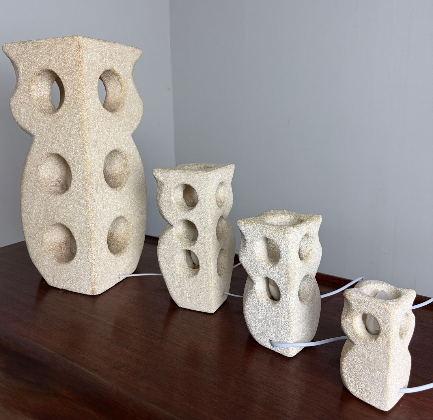 Ensemble de lampes à poser « Hibou » – attribué à Albert Tormos – Pier