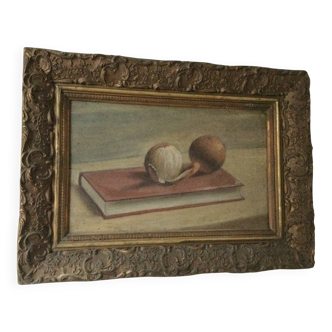 Old still life painting with frame