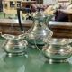English coffee set in silver metal of the early twentieth century