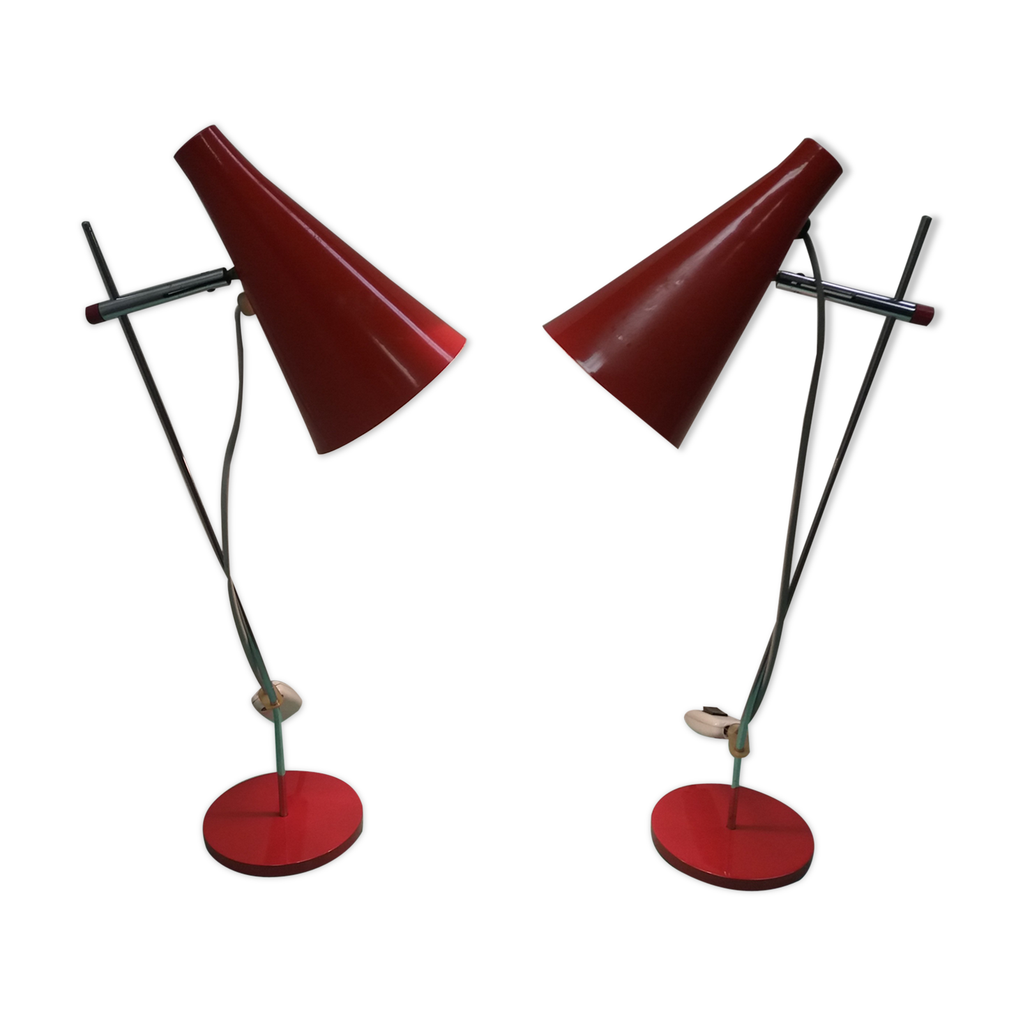 Lampes de table du milieu du siècle par Josef Hůrka pour Napako 1960