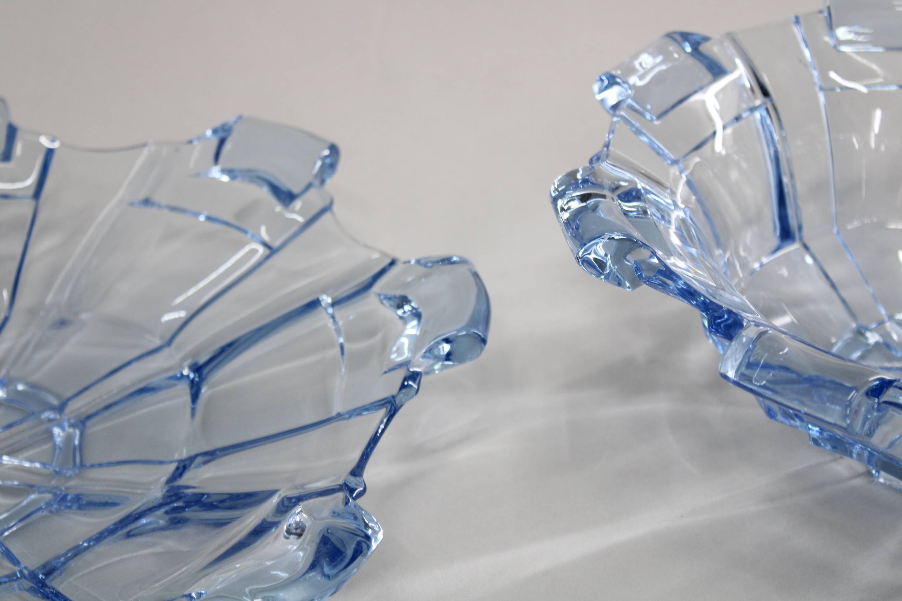 1970s pair of Glass Bowls , Czechoslovakia