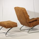 Armchair "Swing" and Ottoman by Reinhold Adolf and Hans-Jürgen Schrapfer for Horn, 1970 s