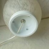 Pair of marble glass egg lamps