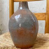 Vase terre émaillée signé
