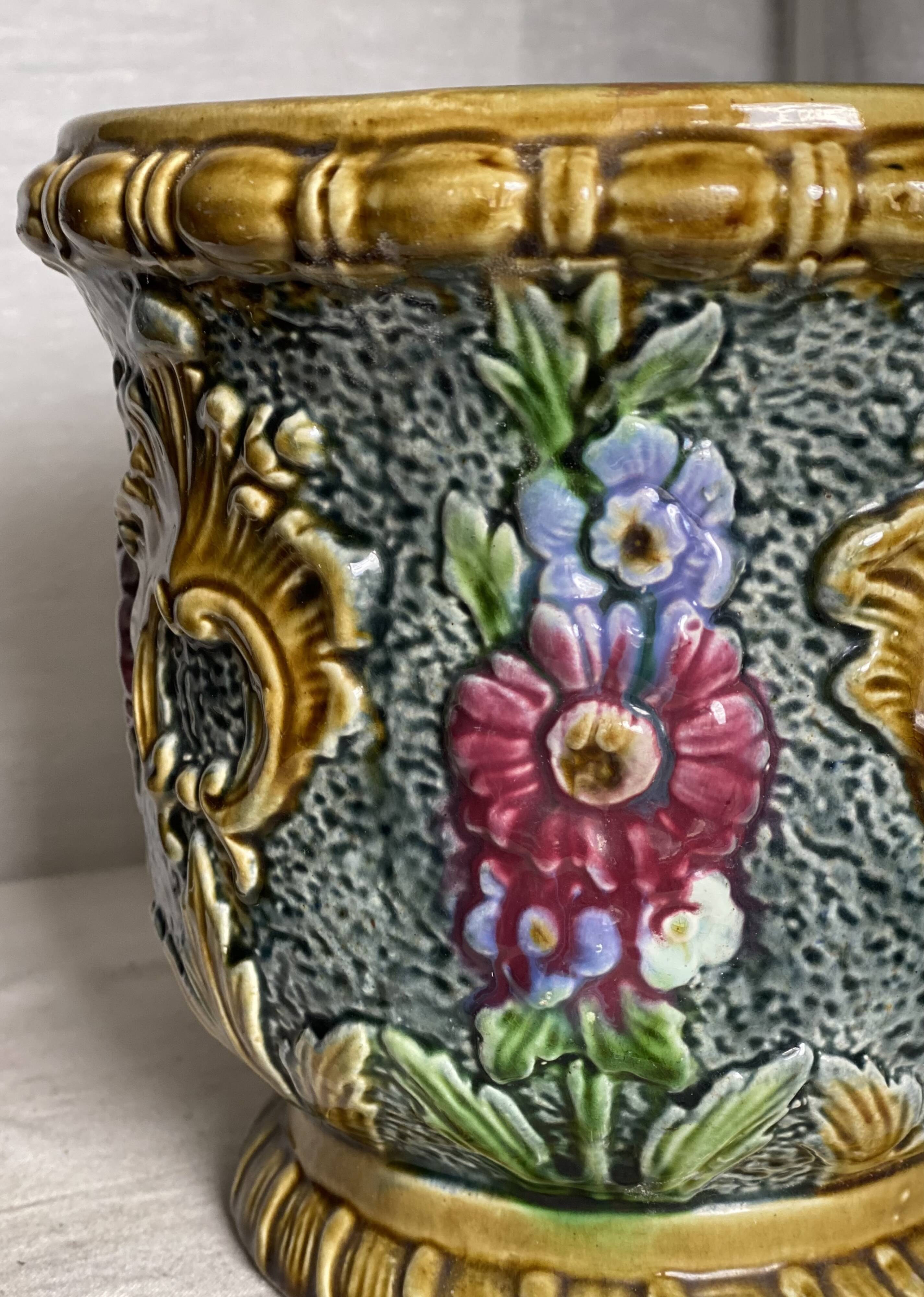 19th-century earthenware cache pot
