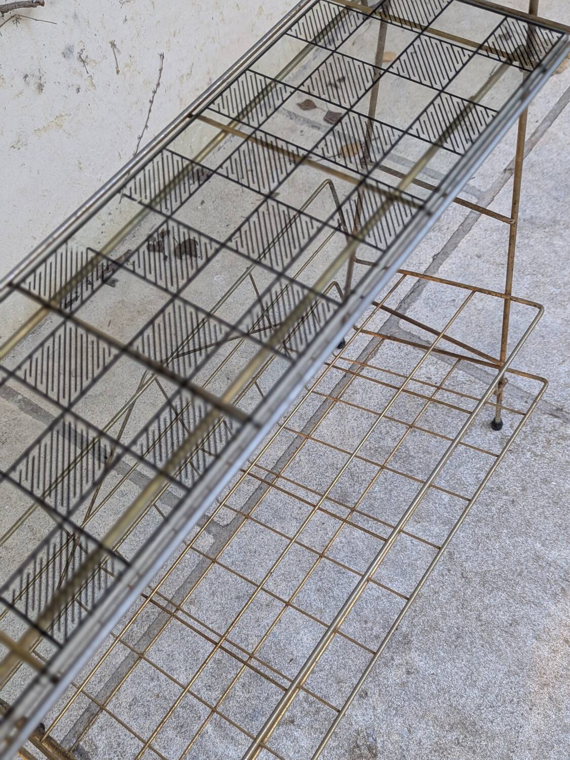 Gold metal magazine rack