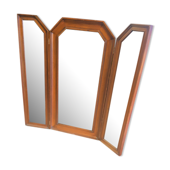 Miroir triptyque en merisier 104x100cm