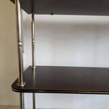 Wooden shelf with gold metal