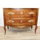 Commode sauteuse vintage scandinave en bois et marbre rose, années 1960