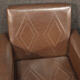 Paire de fauteuils italiens en skai