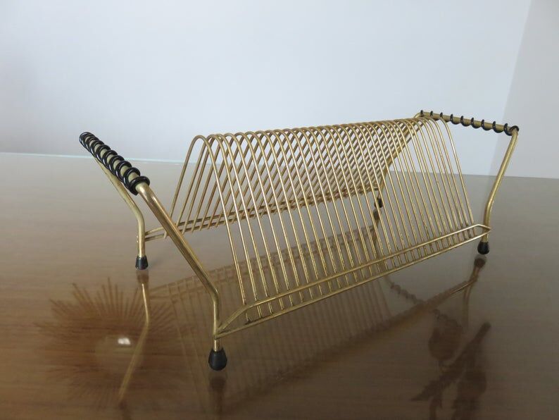 Range vinyls in gold metal and scoubidou 50s 60s
