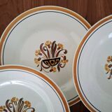 Antique Creil and Montereau Earthenware Dessert Plates, Eye Pattern