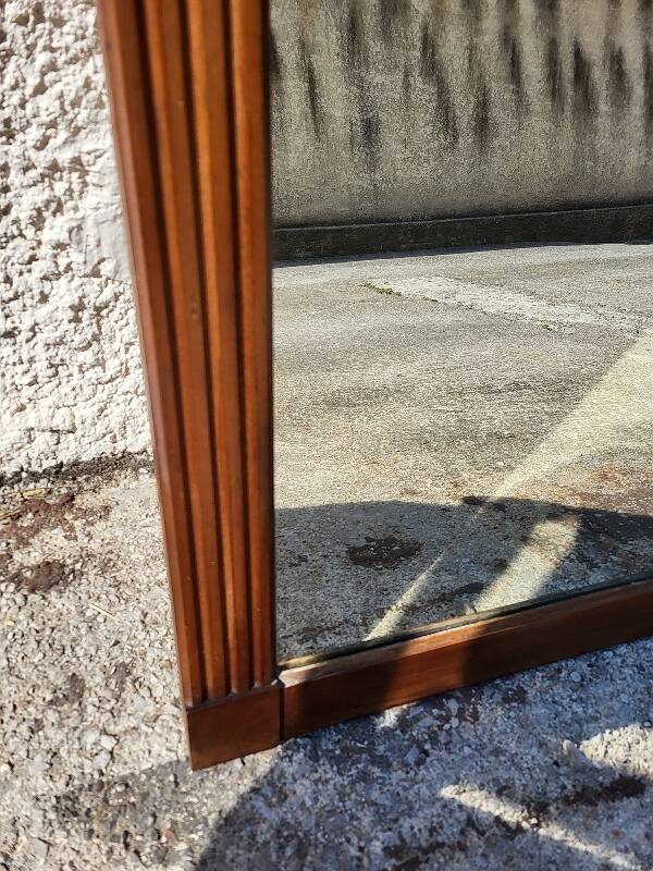 Large old mirror walnut wood frame