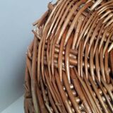 Wicker storage laundry basket and lid