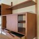 Wall-mounted teak furniture, Vintage Scandinavian 1960s