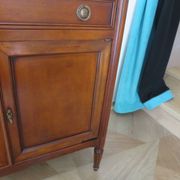 Louis XVI-style sideboard - 1 drawer - fluted legs - mahogany - solid wood