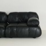 Camaleonda Sofa in Black Leather by Mario Bellini for C&B Italia 1960s