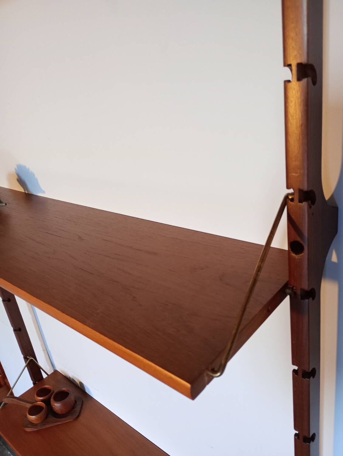 Ergo wall-mounted teak shelves, Vintage Scandinavian 1960s