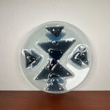 Large glass art bowl from mid-century Danish design, 1960s.