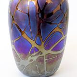 Rare Joska vase, Art Nouveau style, iridescent blown glass, Germany 1990