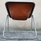 Paire de chaises pliantes en cuir Plona de Giancarlo Piretti pour Castelli