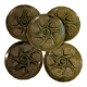 5 assiettes a huîtres en barbotine verte