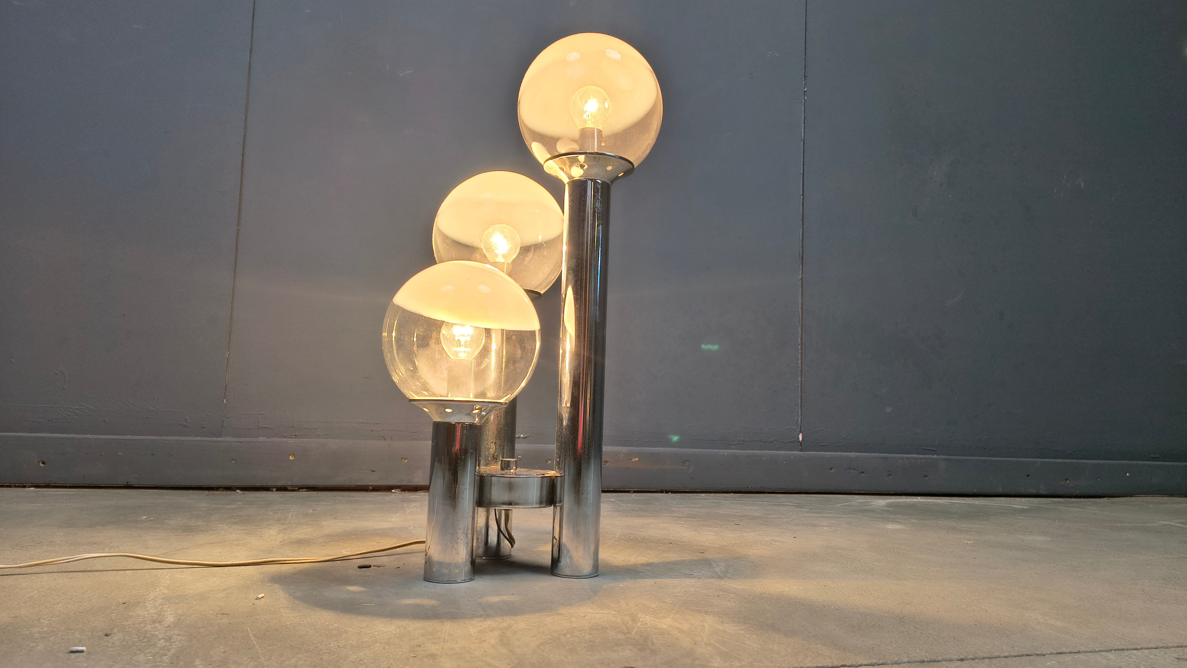 Vintage glass globe table lamp by Mazzega, 1970s