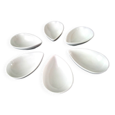 6 white Limoges porcelain avocado bowls
