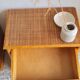 Pair of vintage rattan bedside tables from the 1970s.