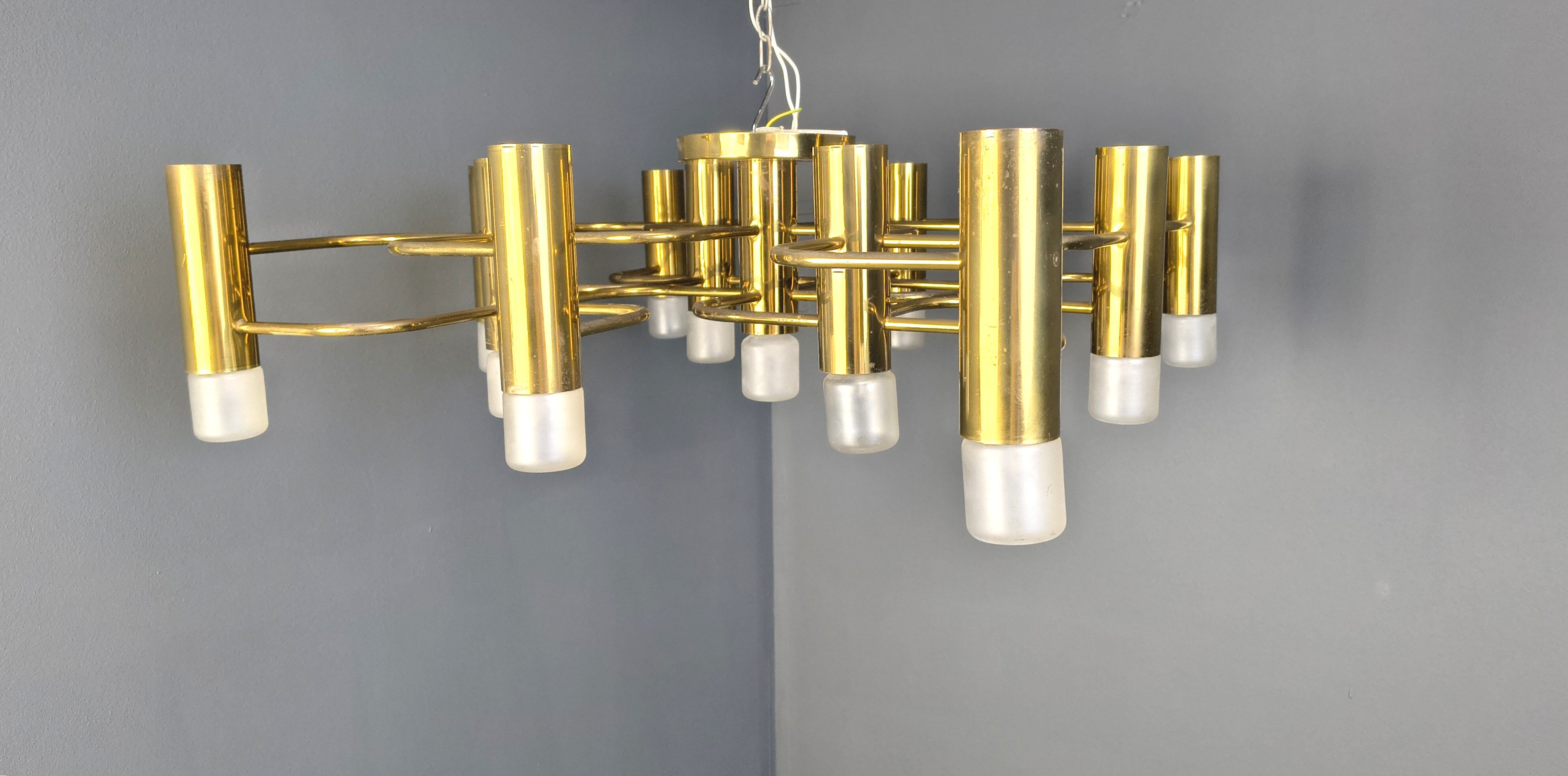 Mid century Sciolari chandelier with 13 lightpoints