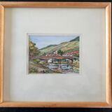 André Duculty (1912-1990) Watercolor on paper "Pont de la Sorgues, in Versols-Lapeyre" Signed below