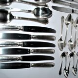 Ercuis trianon silver-plated cutlery set – 42-piece tableware with crossed ribbon design