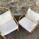 Paire fauteuils rotin