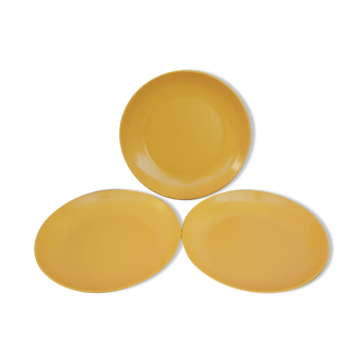 Set of 3 plates yellow miflex melamine guaranteed vintage