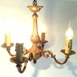 Four Arm Bronze Chandelier.  Bronze Ornate Rococo/Baroque/Louis XV Style Period Lighting